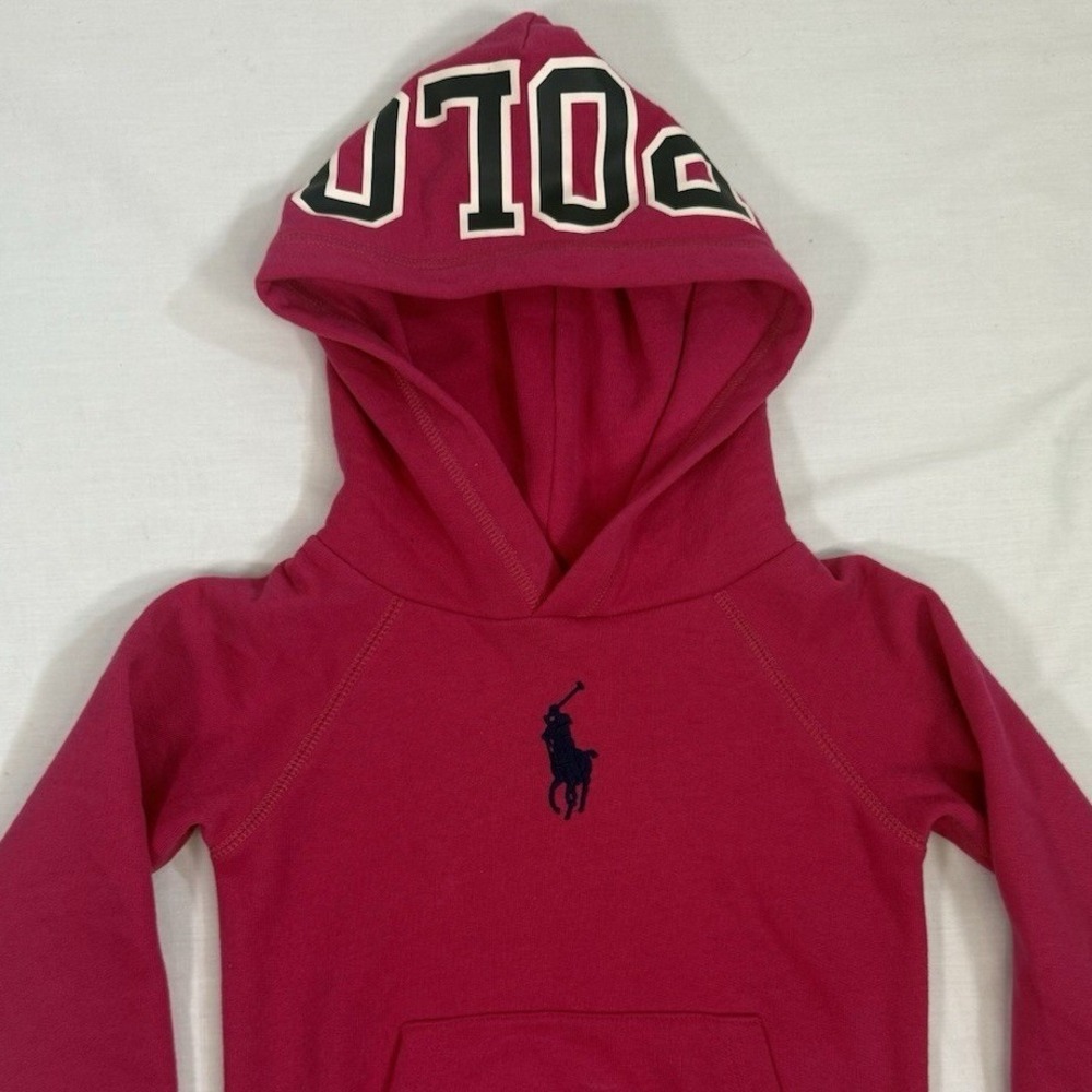 Polo Ralph Lauren Pullover Hoodie Girls‎ Kids Size 5 Pony Bright Pink